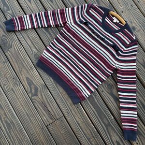 Brooks Brothers Red Fleece Pointelle Striped Sweater